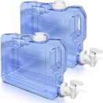 2 Pack Fridge Water Dispensers Bottle with Leak-proof Spigot and Convenient Handle Reusable Plastic Juice Beverage Dispenser Water Jug for Party Refrigerator Drink Iced Tea Juice Storage - Image 2