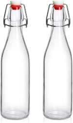 2 Pack Swing Top Glass Bottles 16oz, Flip Top Glass Bottle with Airtight Lid for Fermentation, Kombucha, Mead, Vanilla Extract, Coquito, Vinegar, Beer, Kefir, Wine, Soda, Juice, Oil for Home Brewing - Image 2