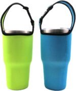 2 Pack Tumbler Carrier Holder Pouch for All 30oz Stainless Steel Travel Insulated Coffee Mug, Neoprene Sleeve with Carrying Handle, Portable, Protective, Reusable (A) - Image 2