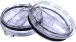 2 Replacement Lids for Stainless Steel Tumbler Travel Cup - Fits OF Inner diameter 3.7 to 3.74 INCH Yeti Rambler and others (Transparent) (30 OZ) - Image 2