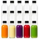 2 oz (60ml) 15 Pack Leak-Proof Clear Glass Boston Round Bottles with lids - Mini Travel Containers for Ginger Shots, Juice, Whiskey, Samples | W/Labels, Funnels & Brushes - Image 2