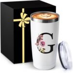 20 Oz Letter Insulated Coffee Cup with Lid Car Tumbler Travel Mug Happy Birthday Personalized Gifts Women Adult Who Have Everything Want Nothing Mom Cool Unique Special Christmas Initial Present - Image 2