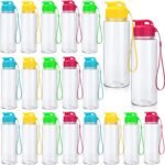 20 Pcs Water Bottles Bulk, 17 oz Plastic Water Bottles with Leak Proof Flip Top, Large Sports Water Bottle with Handle Strap for Adults Sports Gym, School, Party Outdoor, Hiking, Yoga - Image 2