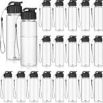 20 Pieces Water Bottle Bulk 17 oz Plastic Water Bottles Bulk Gym Sports Adults Reusable Large Bottles with Leak Proof Flip Top for Party Outdoor - Image 2