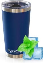 20 oz Stainless Steel Tumbler with Magnetic Slide Lid – Double Wall Insulated Coffee Travel Mug, Leak Proof Iced Coffee Cup, Hot & Cold Tumbler (Blue) - Image 2