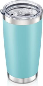 20 oz Tumbler with Lid Stainless Steel Insulated Tumblers Double Wall Vacuum Coffee Mug Powder Coated Tumbler Cups for Cold and Hot Drinks, Sky Blue, 1 pack - Image 2