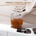 20oz Ribbed Glass Tumblers with Lids and Glass Straws -4-Piece Set, Thickened for Iced Coffee, Smoothies,Cocktails and Juices-Elegant Durable for Home, Office,Travel - Image 2