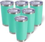 20oz Tumbler Bulk Stainless Steel Tumblers with Lid Vacuum Insulated Double Wall Travel Coffee Mug Powder Coated Tumbler Cup for Hot and Cold Drinks(Light Blue, 6 pack) - Image 2