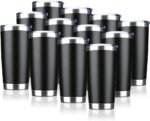 20oz Tumbler Bulk Stainless Steel Vacuum Insulated Tumblers with Lid Double Wall Travel Mug, Durable Powder Coated Coffee Cup, Suitable for Ice Drinks and Hot Beverage (Black 12pack) - Image 2