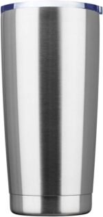 20oz Tumbler Bulk Stainless Steel Vacuum Insulated Tumblers with Lid Double Wall Travel Mug Powder Coated Coffee Cup, Suitable for Ice Drinks and Hot Beverage (Stainless steel 1pack) - Image 2