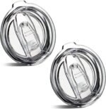 20oz Tumbler Replacement Lids Spill Proof Splash Resistant Lids Covers for 3.25in Cup Mouth Compatible with Classic Stainless Steel Tumblers YETI Rambler Atlin, Beast Juro SUNWILL Cup (2 Pack) - Image 2