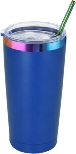20oz Tumbler with Lid And Straw,Stainless Steel Vacuum Insulated Mug,Double Wall Vacuum Insulated Coffee Cups for Cold & Hot Drinks,Insulation Travel Tumblers Cups - Image 2