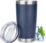 20oz Tumbler with Lid Stainless Steel Insulated Tumblers Travel Coffee Tumbler Bulk Double Wall Vacuum Insulated Water Cup Christmas Gifts for Women Men Her Him Home Office (Navy Blue, 1pack) - Image 2