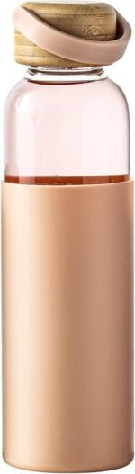 21oz Borosilicate Glass Water Bottles with Silicone Non-Slip Sleeve & Leak-Proof Lid-Reusable Drink Bottle for Office,Travel,Gym,Hiking-BPA Free,Ideal Gift for Home,Car &Fitness (Pink) - Image 2