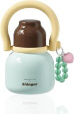 22 oz Water Bottle with Straw and Bowl, Wide Mouth Insulated Stainless Steel Tumbler;24H Ice Cold Leak-Proof Cup for Women Picnic & Hiking; Heart Bracelet Charm, Ideal Gift Choice, Gem Blue - Image 2