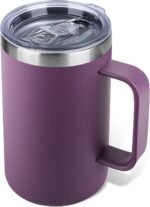 22oz Insulated Coffee Mug with Handle & Leak-Proof Lid - Double Wall Stainless Steel Travel Tumbler for Commute/Office/Home, Purple, 1 Pack - Image 2