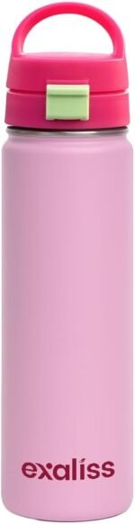 22oz Insulated Stainless Steel reusable hydration Water Bottle with chug lid for sports and healthy lifestyle - leakproof lid, Sweat-proof BPA Free to Keep Beverages Cold or Hot (Blush Pink) - Image 2