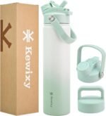 24 oz Insulated Water Bottle, 2-in-1 Lid, Straw & Spout with Protected, Leak Proof, Keep Cold 24H, Cup Holder Fit, Stainless Steel, Metal, Reusable, for Travel, Gym and School, 2 Lids, Iced Mint - Image 2