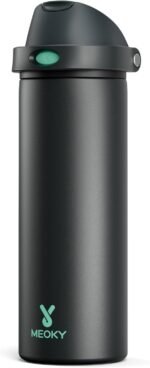 24 oz Insulated Water Bottle for Sports: Meoky Stainless Steel Water Bottle with 2-in-1 Straw and Spout Lid - Leak Proof, Cold for 24 Hours, Fits in Car Cup Holder, BPA-Free for Travel Gym, Foggy Tide - Image 2