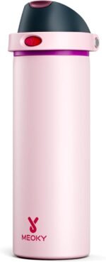 24 oz Insulated Water Bottle for Sports: Meoky Stainless Steel Water Bottle with Straw and Spout Lid - Leak Proof, Cold for 24 Hours, Fits in Car Cup Holder, BPA-Free for Women Travel, Dreamy Field - Image 2