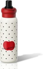 24 oz Insulated Water Bottle with Straw Lid - Cute Red Apple & Polka Dot Design - Stainless Steel Vacuum Flask for Women, Girls - Ideal Valentine's Day Gift, Reusable Sports Bottle - Image 2