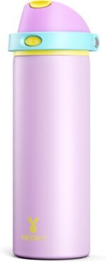 24 oz Insulated Water Bottle with Straw: Meoky Stainless Steel Metal Water Bottle with 2-in-1 Lid - Leak Proof, Cold for 24 Hours, Fits in Car Cup Holder, BPA-Free for Gym Travel Sports, Mauve - Image 2