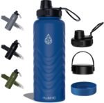24oz Stainless Steel Insulated Water Bottle, 48H Ice Cold & 24H Hot, Leak-Proof Wide Mouth Lids (Straw & Spout), BPA-Free Bottles, Mens Water Bottle for Gym, Hiking, Travel - Blue - Image 2