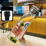 2L Glass Water Bottle with Strap Outdoor Travel Sports Portable Leak Proof Beverage Tea Glass Bottle (Glass,2000ml) - Image 2