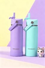 2Pack Kids Insulated Water Bottle - Stainless Steel Water Bottles for School Travel Leak Proof Vacuum Metal (Classic Purple, 18 Ounces) - Image 2