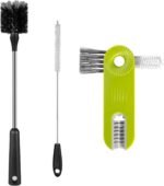 [3 Pack] Bottle Brush, 15 Inches Stainless Steel Long Handle Baby Bottle Scrub Cleaning Brushes with Straw & Lid Brushes for Sports Water Bottle, Cups, Coffee Mugs, Glasswares - Image 2