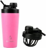 3-in-1 Stainless Steel Shaker Bottle, 23oz – Protein Shaker, Fruit & Tea Infuser, Water Bottle – Leakproof, Insulated, BPA-Free (Pink) - Image 2