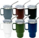 3 oz Mini Tumbler Shot Glass with Straw and Lid, 6 Pack Stainless Steel Shot Glasses with Handle, Double Wall Vacuum Insulated Tumblers for Laser Engrave, Cute Cups for Party (6 Pack D) - Image 2