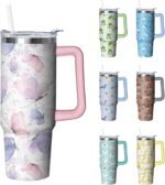 30 oz Butterfly Tumbler with Handle and Straw, Insulated Stainless Steel Cup with Lid, Travel Coffee Mug Water Bottle, Gifts for Woman Animal Lovers - Image 2