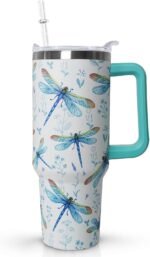 30 oz Dragonfly Stainless Steel Tumbler with lid and Straw CoffeeTravel Mug Cup Water Botter, Dragonfly Gifts for Women - Image 2