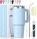 30 oz Tumbler with Handle,Tumbler with Lid and Straw,Double Wall Insulated Cup Stainless Steel Travel Mug(Cold for 34 Hours),Water Bottle for Iced Tea,Coffee,Cold Beverages(Blue) - Image 2