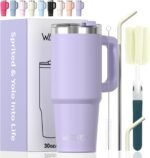 30 oz Tumbler with Handle,Tumbler with Lid and Straw,Double Wall Insulated Cup Stainless Steel Travel Mug(Cold for 34 Hours),Water Bottle for Iced Tea,Coffee,Cold Beverages(Purple) - Image 2