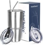 30 oz Tumbler with Lids and Straws Double Wall Insulated Tumbler Cup,Stainless Steel Leak-proof Thermal Coffee Tumbler Powder Coated Travel Mug for Cold and Hot Beverages,Silver - Image 2