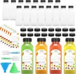30Pcs 12 Oz Plastic Juice Bottles with Caps,Clear Reusable Water Bottle & Tamper Proof Lids,Juice Containers,Juicing Bottles for Fruit Juice,Smoothies,Coffee - Food Grade & Travel Bottle - Image 2