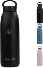 32 oz Insulated Water Bottle Stainless Steel, Vacuum Flask BPA-Free Leakproof Double Wall Metal Bottle, Keeps Cold 24H Hot 12H, Durable Sports Thermos for Men & Women, Gym, Office & Travel, Black - Image 2