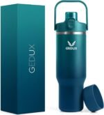 32 oz Stainless Steel Tumbler with Handle and Straw, Vacuum Insulated Water Bottle with 2-in-1 Lid (Chug/Straw) and Silicone Boot，Keeps Drinks Hot and Cold - Image 2