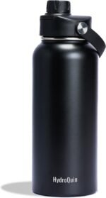 32oz Water Bottle with Comfort Grip Handle, Gym Water Bottle, Insulated Steel Water Bottle with Wide Mouth, No Straw - Image 2