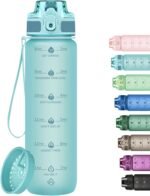 32oz Water Bottle with Time Marker, Motivational Drinking Bottle with Strap, BPA-Free Leak-Proof, Encouraging Water Bottle Time to Drink Water for Gym School Office Travel - Image 2