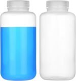 32oz/1000ml Plastic Sample Bottles with caps, Wide Mouth Reagent Bottle with Lids Leak Proof Containers Water Sample Bottles for Laboratories, Travel(2Pcs) - Image 2