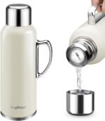 34 oz Insulated Water Bottle, Double Wall Vacuum Stainless Steel Water Flask Jug with Handle & Metal Mechanical Temperature Measuring Cup Lid, Leakproof Travel Bottle Keep Cold 36h Hot 24h - Image 2