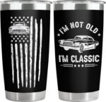 34HD Car Gifts, Im Not Old Im Classic Tumbler with Lid 20 oz Stainless Steel, Car Dad Coffee Mug, Birthday Gifts for Father, Husband, Grandpa - Image 2