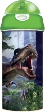 3D LiveLife Drinking Bottle - T-Rex Scene from Deluxebase. Dinosaur 20oz Tumbler with Lenticular 3D Image, BPA Free Reusable Water Bottle with Easy to Use Straw Lid. - Image 2