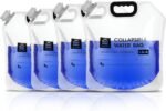 4 Pack Collapsible Water Container Bag 1.3 Gallon/5 Liter, Heavy Duty with Carry Handles, Hikes, Trips, Weather Emergencies, and More, Foldable Water Bag - Image 2