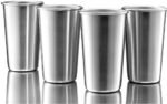 4 Pack Stainless Steel Cups, 16oz Pint Cup Tumbler, Premium Metal Drinking Glasses - Stackable Durable Cup - Image 2