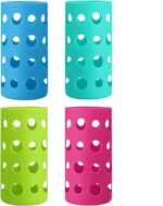 4 Pack Water Bottle Silicone Sleeve, Silicone Protective Holders for Glass Water Bottle, Slip Resistant & Durable Protective Covers for Smoothie, Drinks, Juice, Milk Bottles (Colorful) - Image 2