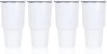 4 Pcs 30 oz Sublimation Double Wall Vacuum Insulated Cups With Lids Stainless Steel White Coffee Mugs for Vehicle Cup Holders Travel Tumbler Car Cups - Image 2